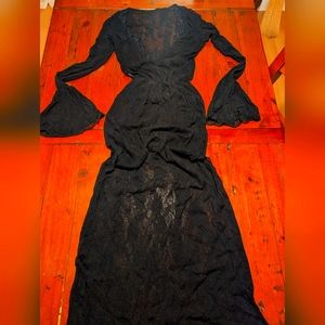 Morticia Gothic sheer lace gown